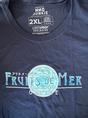 Navy Blue "Fruits de Mer" Graphic Short Sleeve Tee - 2XL